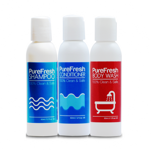 PureFresh Travel Set Package - Shampoo 60 ml, Conditioner 60 ml, Body Wash 60 ml